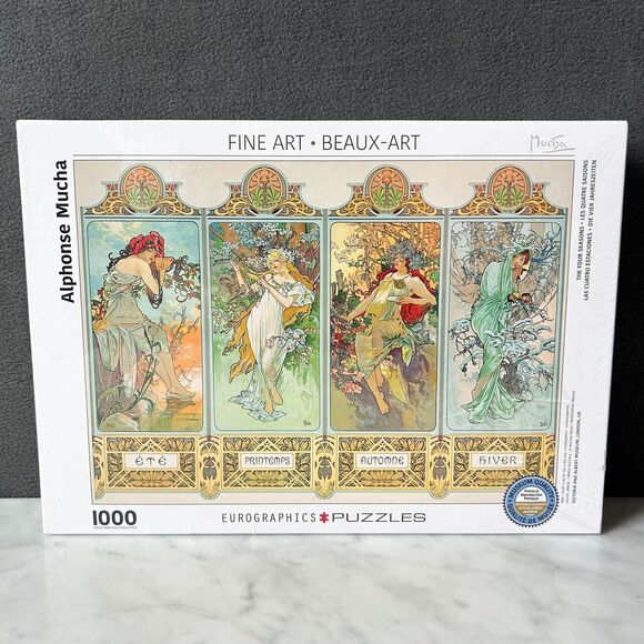 The Four Seasons Art Nouveau Alphonse Mucha Eurographics Puzzle-1000 Pieces NEW - Picture 1 of 7